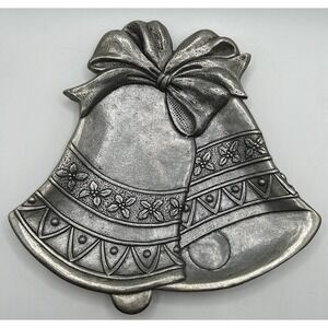 Carson Statesmetal Pewter Bells Platter 9" Christmas Bells Trinket Dish Freeport